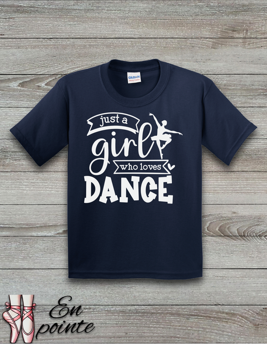 Just a Girl Who Loves Dance Ballerina Kids T-Shirt