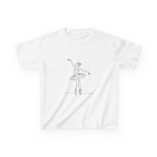 Ballerina One Line Drawing Kids T-Shirt