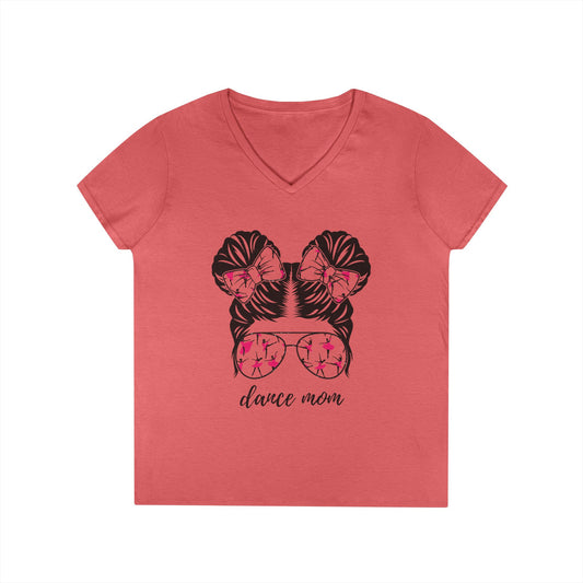 Messy Bun Dance Mom V Neck T-Shirt