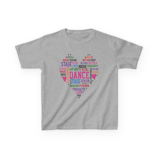 Dance Heart Word Art Kids T-Shirt