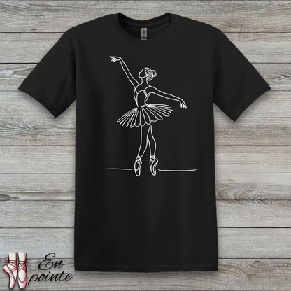 Ballerina One Line Drawing T-Shirt