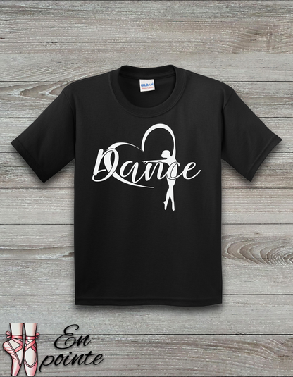 Ballerina w/ Ribbon Heart Kids T-Shirt