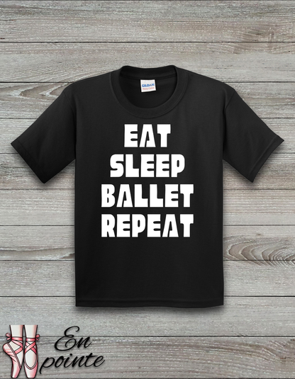 Eat Sleep Ballet Repeat Kids T-Shirt