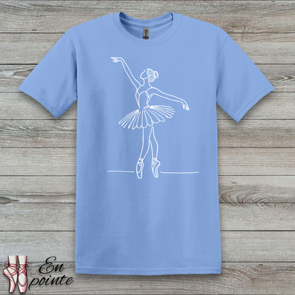 Ballerina One Line Drawing T-Shirt
