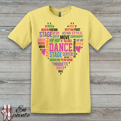 Dance Heart Word Art T-Shirt