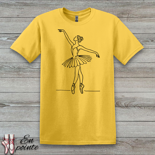 Ballerina One Line Drawing T-Shirt