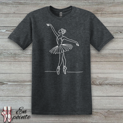 Ballerina One Line Drawing T-Shirt