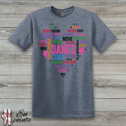 Dance Heart Word Art T-Shirt
