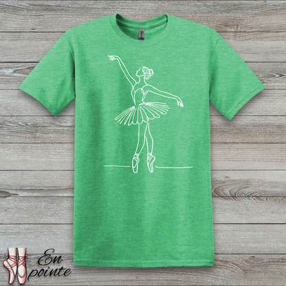 Ballerina One Line Drawing T-Shirt