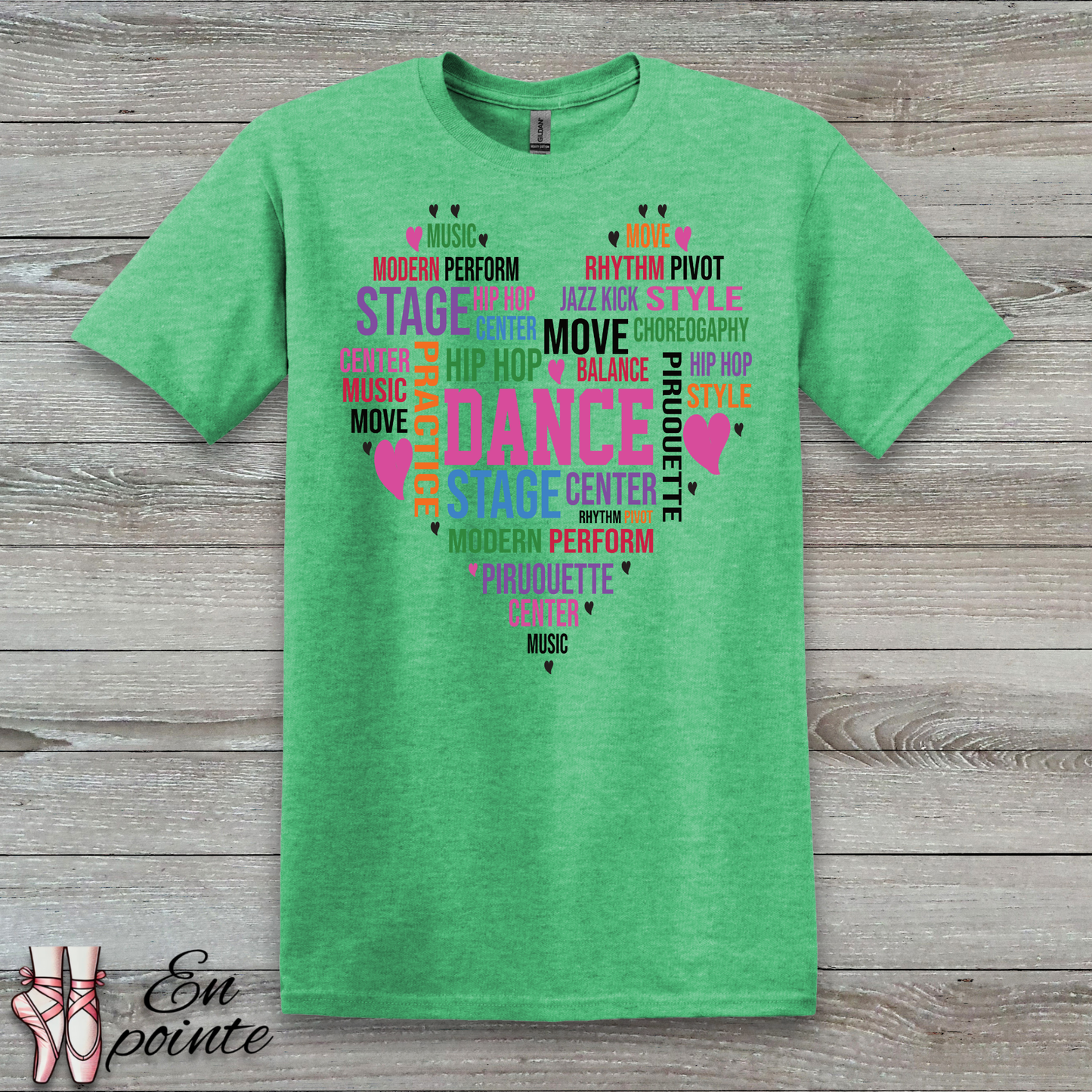 Dance Heart Word Art T-Shirt