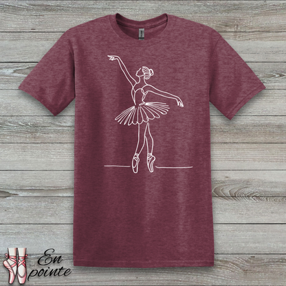 Ballerina One Line Drawing T-Shirt