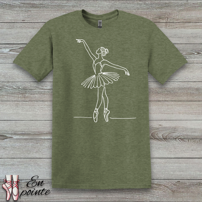 Ballerina One Line Drawing T-Shirt