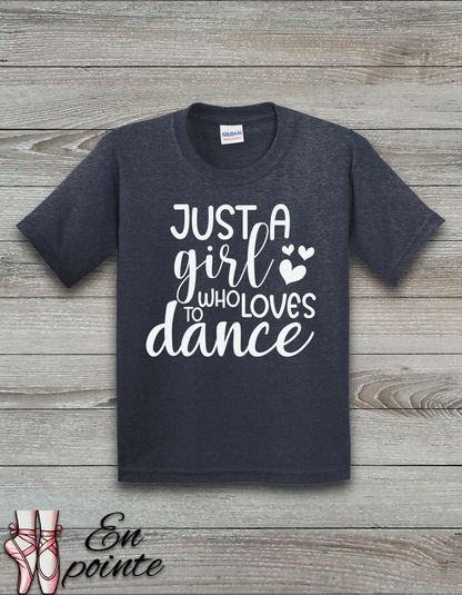 Just A Girl Who Loves To Dance Text Kids T-Shirt