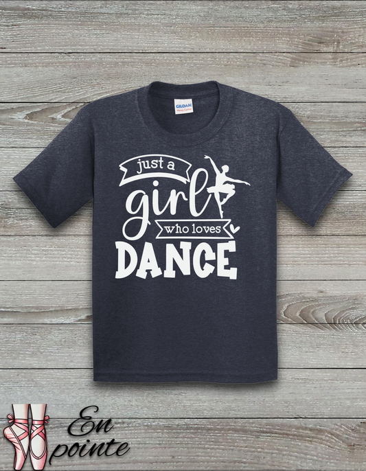Just a Girl Who Loves Dance Ballerina Kids T-Shirt