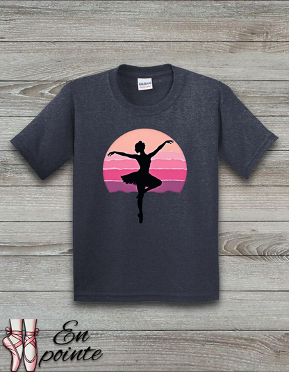 Ballerina Dancing in Sunset Kids T-Shirt