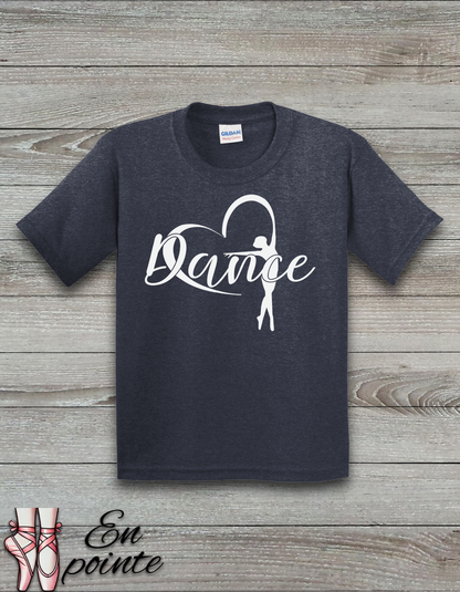Ballerina w/ Ribbon Heart Kids T-Shirt