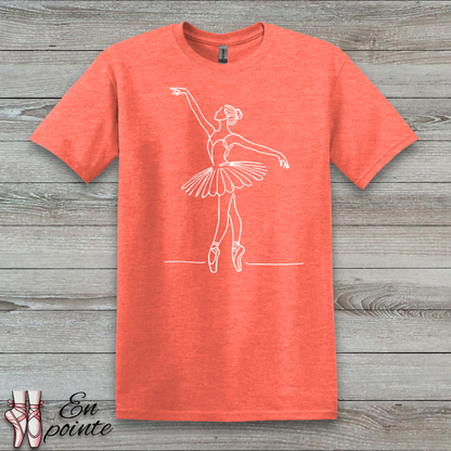 Ballerina One Line Drawing T-Shirt