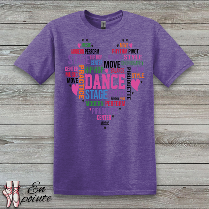 Dance Heart Word Art T-Shirt