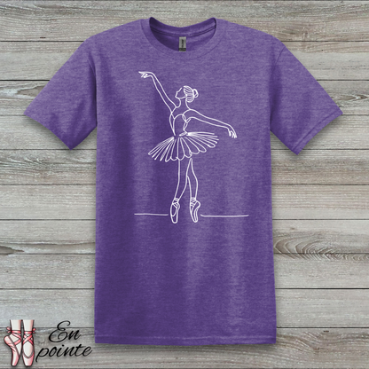 Ballerina One Line Drawing T-Shirt