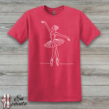 Ballerina One Line Drawing T-Shirt
