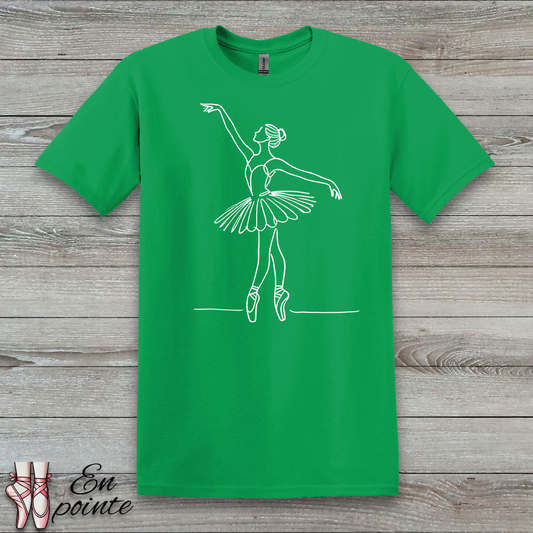 Ballerina One Line Drawing T-Shirt