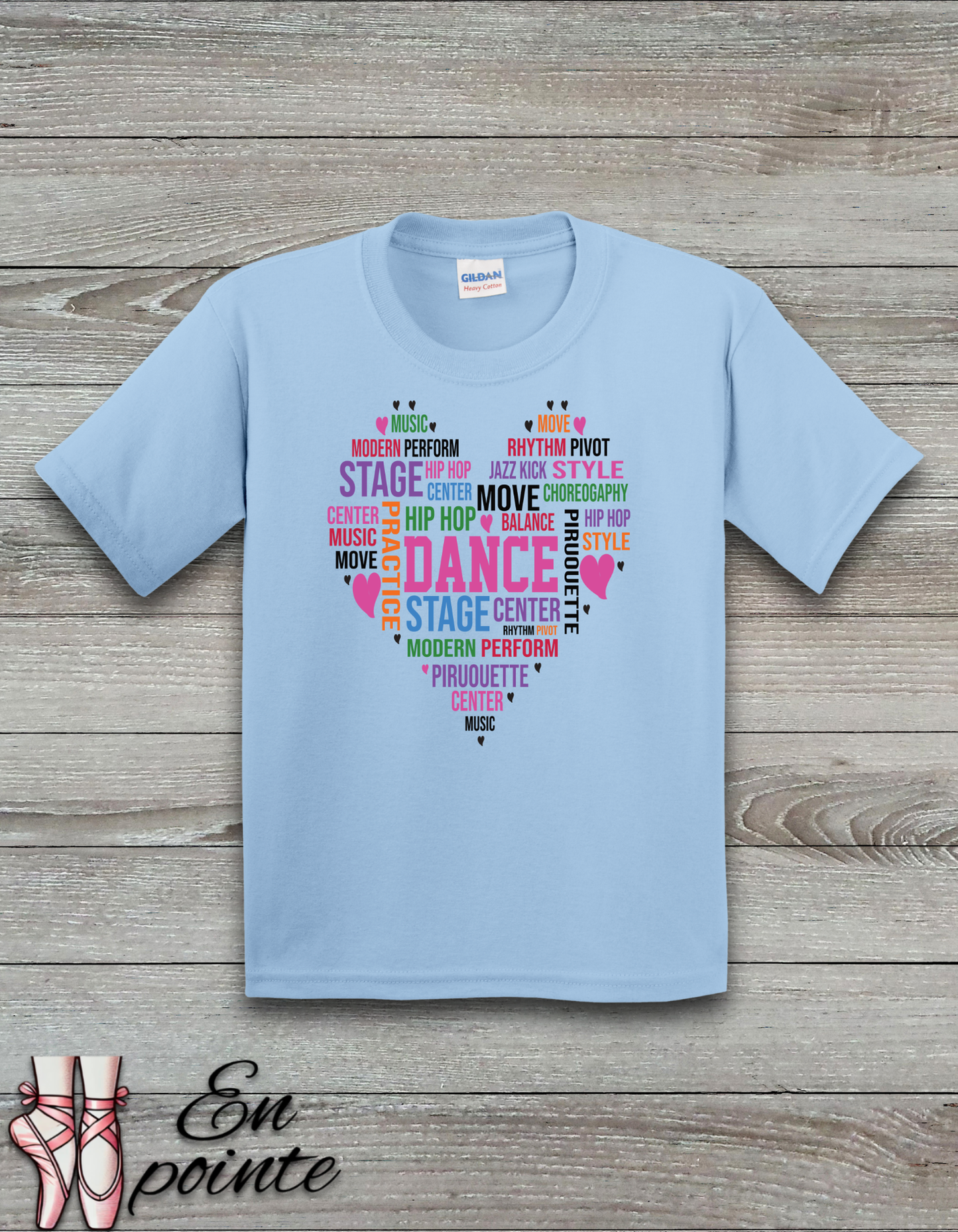 Dance Heart Word Art Kids T-Shirt