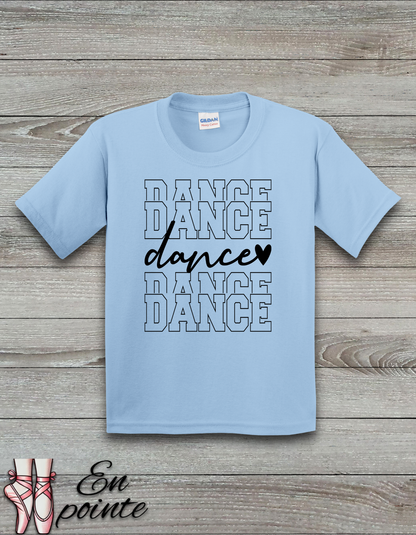 Stacked Dance Font Kids T-Shirt
