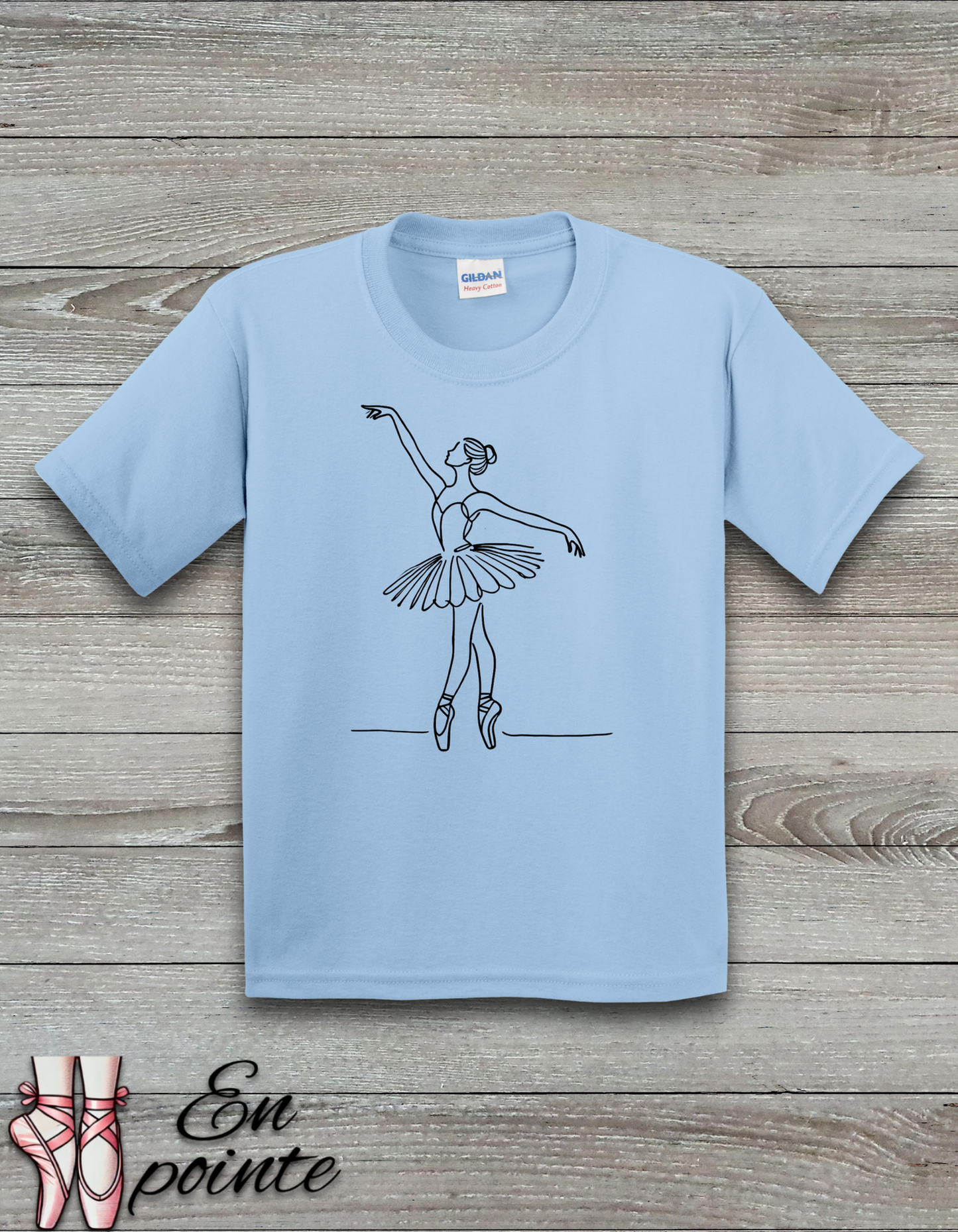 Ballerina One Line Drawing Kids T-Shirt