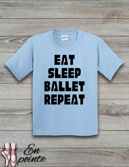 Eat Sleep Ballet Repeat Kids T-Shirt
