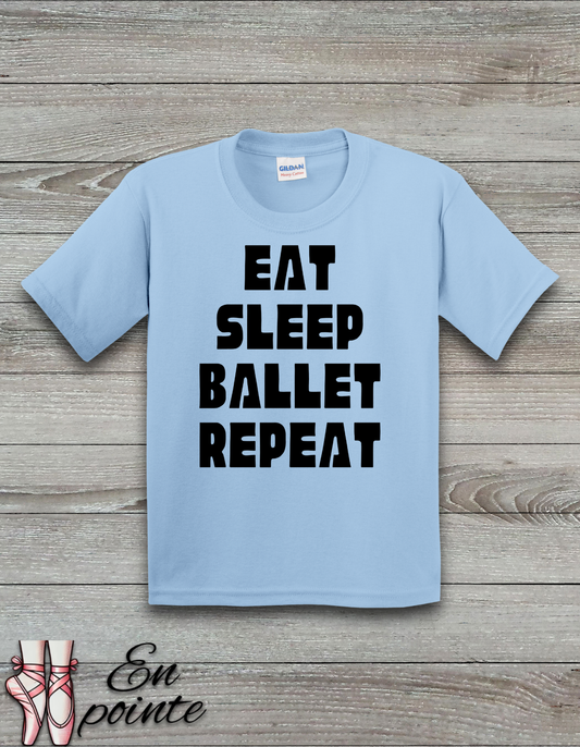 Eat Sleep Ballet Repeat Kids T-Shirt