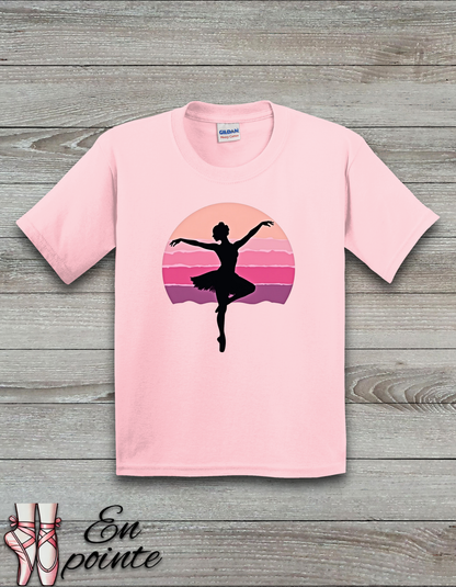 Ballerina Dancing in Sunset Kids T-Shirt