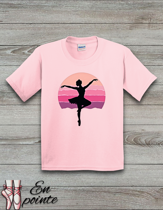 Ballerina Dancing in Sunset Kids T-Shirt
