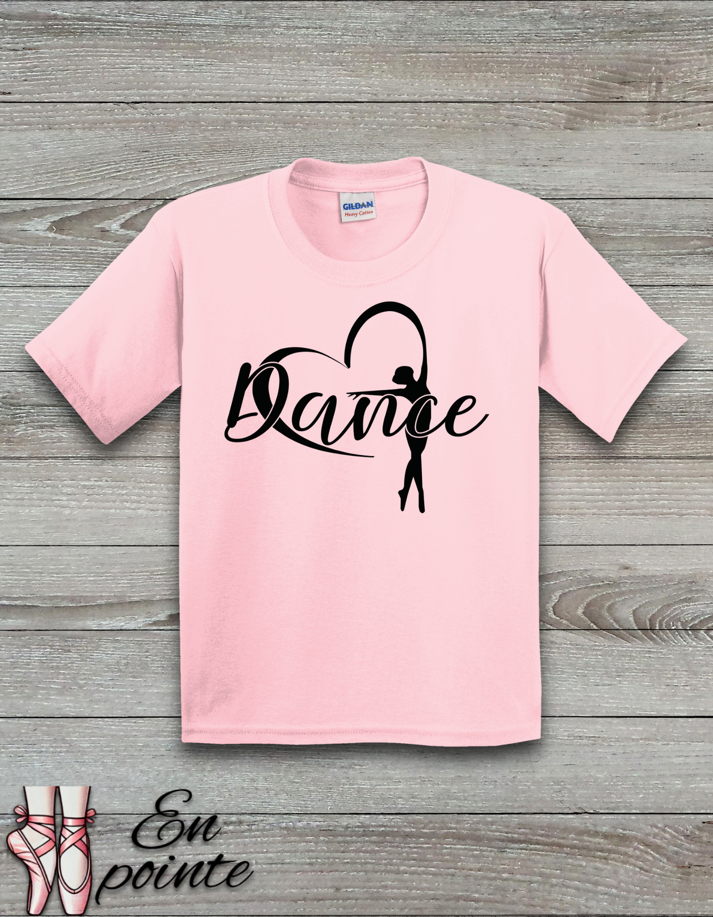 Ballerina w/ Ribbon Heart Kids T-Shirt