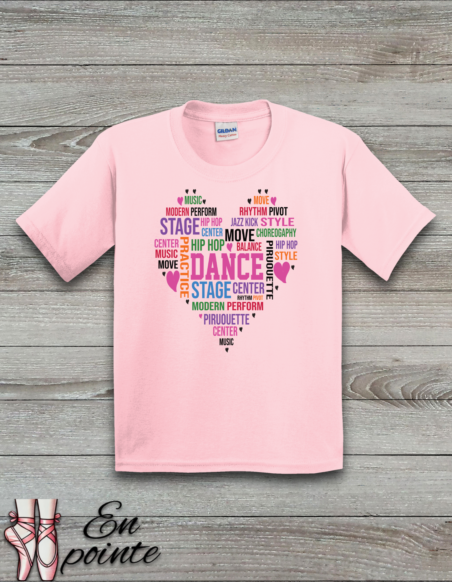 Dance Heart Word Art Kids T-Shirt