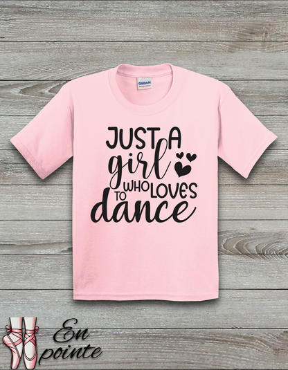 Just A Girl Who Loves To Dance Text Kids T-Shirt