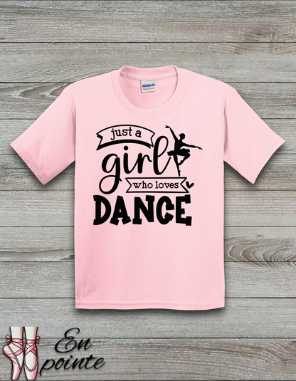 Just a Girl Who Loves Dance Ballerina Kids T-Shirt