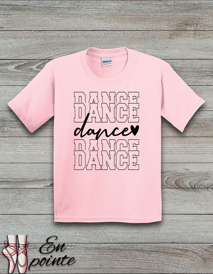 Stacked Dance Font Kids T-Shirt