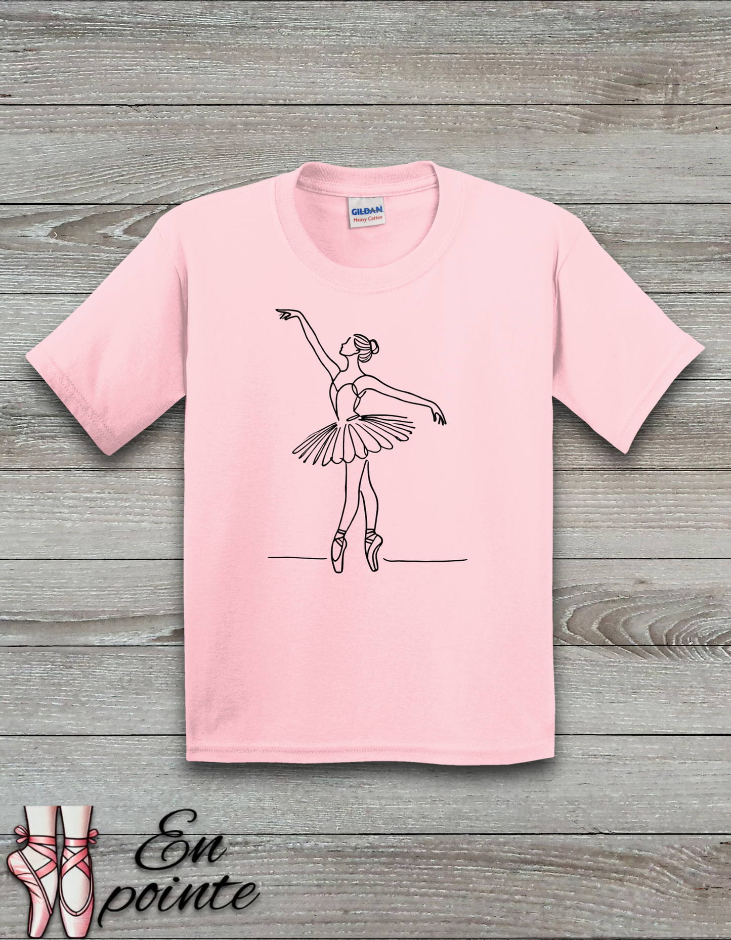Ballerina One Line Drawing Kids T-Shirt