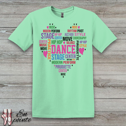 Dance Heart Word Art T-Shirt
