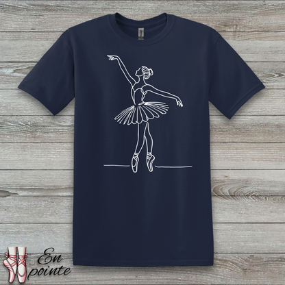 Ballerina One Line Drawing T-Shirt
