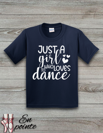 Just A Girl Who Loves To Dance Text Kids T-Shirt