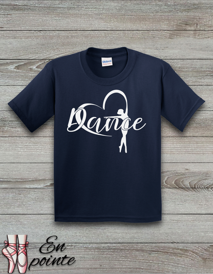 Ballerina w/ Ribbon Heart Kids T-Shirt