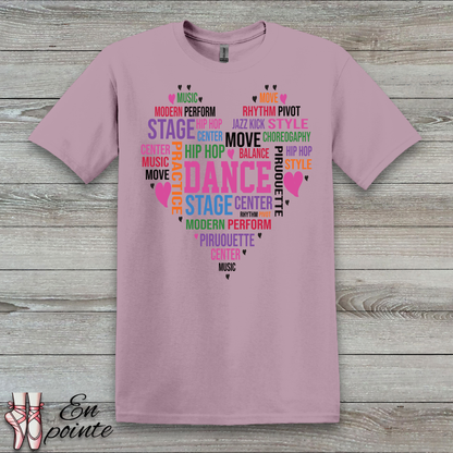 Dance Heart Word Art T-Shirt