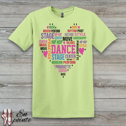 Dance Heart Word Art T-Shirt
