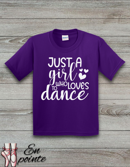 Just A Girl Who Loves To Dance Text Kids T-Shirt