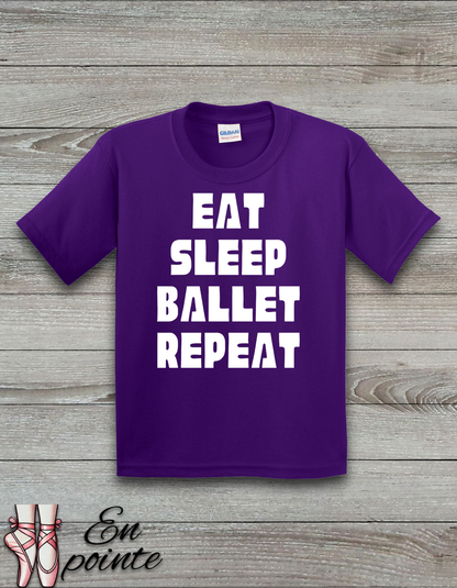 Eat Sleep Ballet Repeat Kids T-Shirt