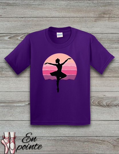 Ballerina Dancing in Sunset Kids T-Shirt