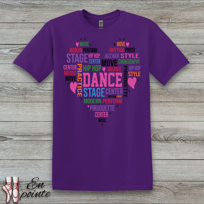 Dance Heart Word Art T-Shirt