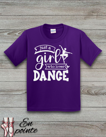 Just a Girl Who Loves Dance Ballerina Kids T-Shirt