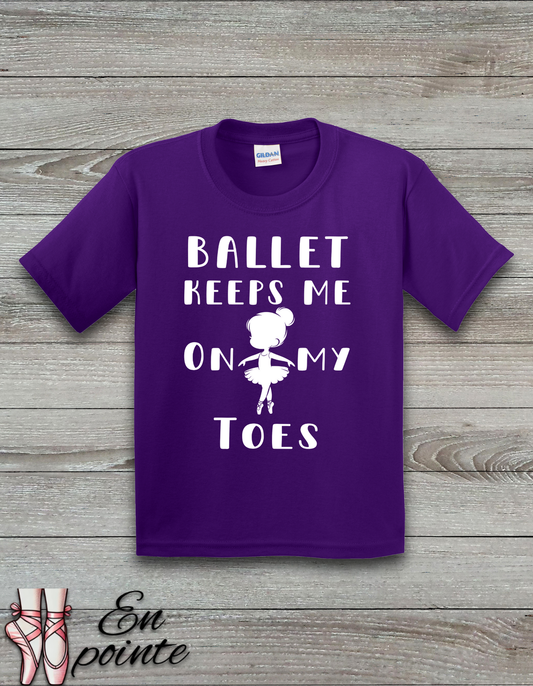 Ballet Keeps Me On My Toes Kids T-Shirt